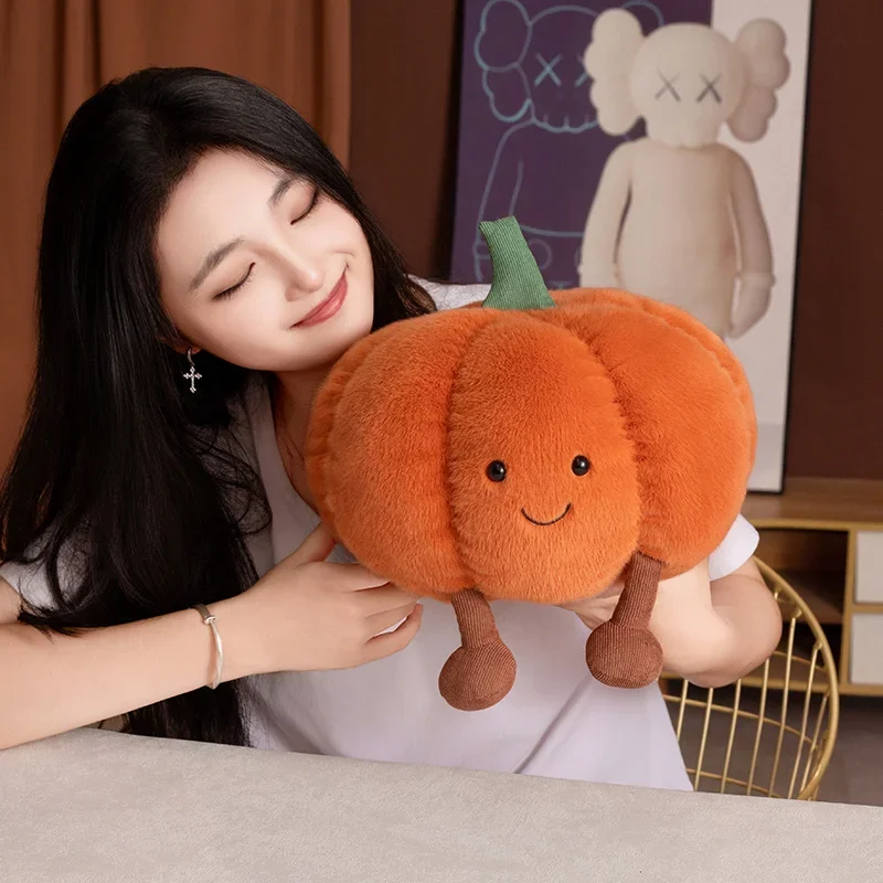 만화 호박 인형 부드러운 호박 인형 웃는 얼굴 할로윈 장식 식물 인형 휴일 쿠션
