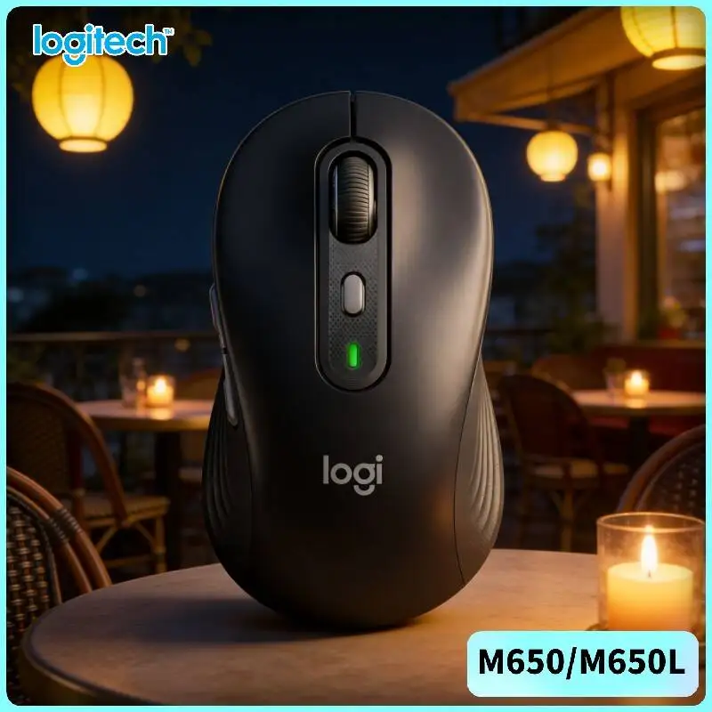 

Эргономичная мышь Logitech M650/M650L — из переработанного пластика, с двойным подключением, резиновыми накладками, радиусом действия 10 м