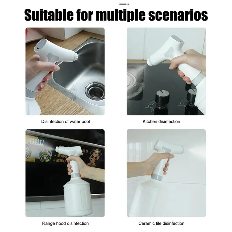 RALCA-Rechargeable Electric Spray Bottle 1L Clear Scaled Water Tank Atomization Silent Irrigation Tool Mist Sprayer