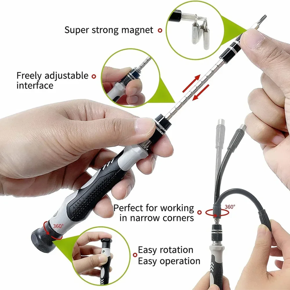Precision Screwdriver Set 115 in 1 Electronics Magnetic Repair Tool Box,General Household Maintenance Tool Sets, Hand Tool Acces image 6