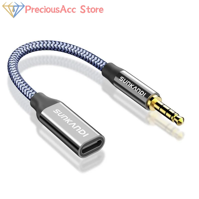 New-3.5mm Male to USB C Female Audio Adapter No Current Noise Type C Earphone Converter for High Quality Music Playback Car Use