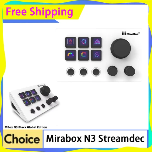 Mirabox N3 Streamdeck teclado pantalla perilla personalización Macro Mini teclado Visual consola de escritorio para regalos de computadora de escritorio