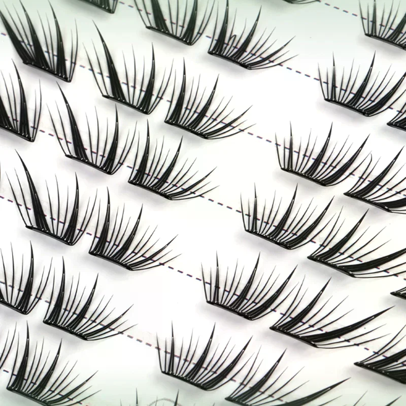 6/28 Rows Eye Manga False Eyelashes Large Capacity Tapered Thick Segmented Individual Cluster Lash Extensions Enlarge Eyes