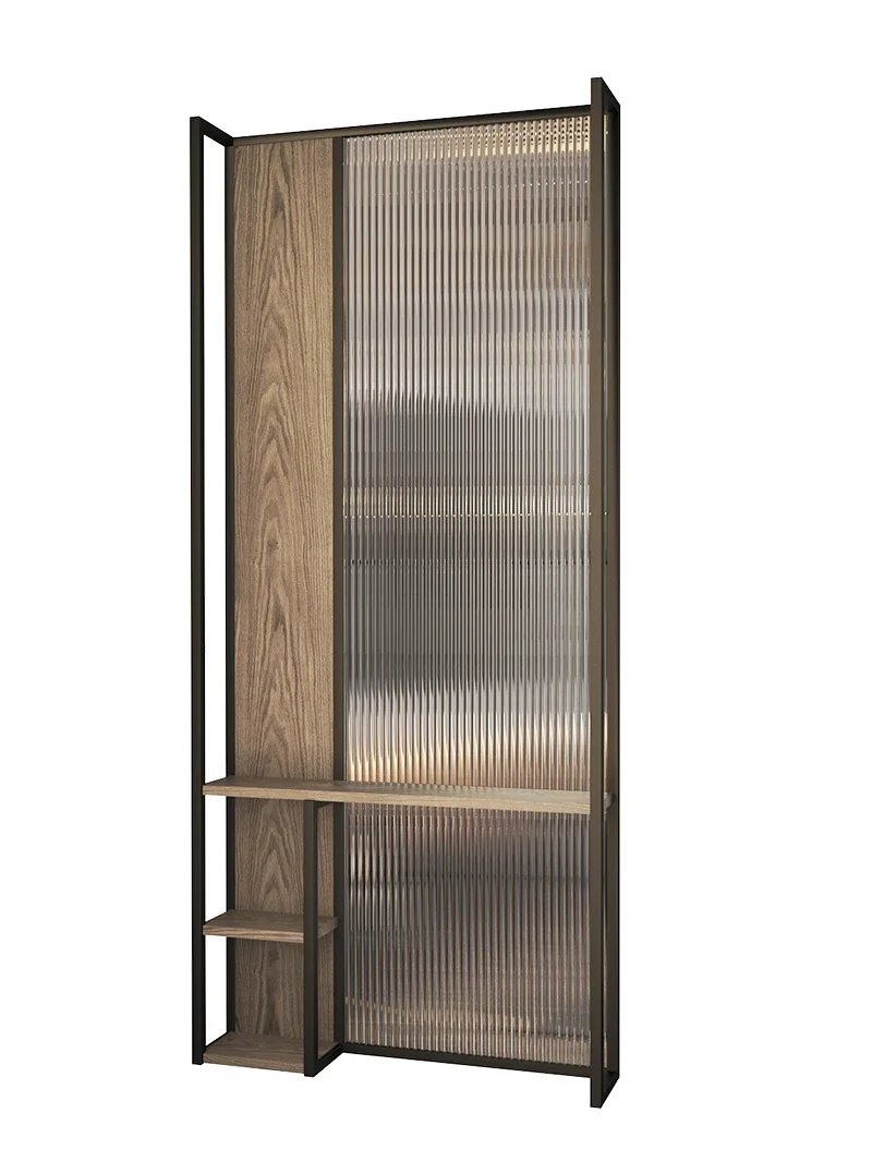 

The entrance living room is decorated simple entrance cabinet partition wall, by Changhong glass solid wood creative screen