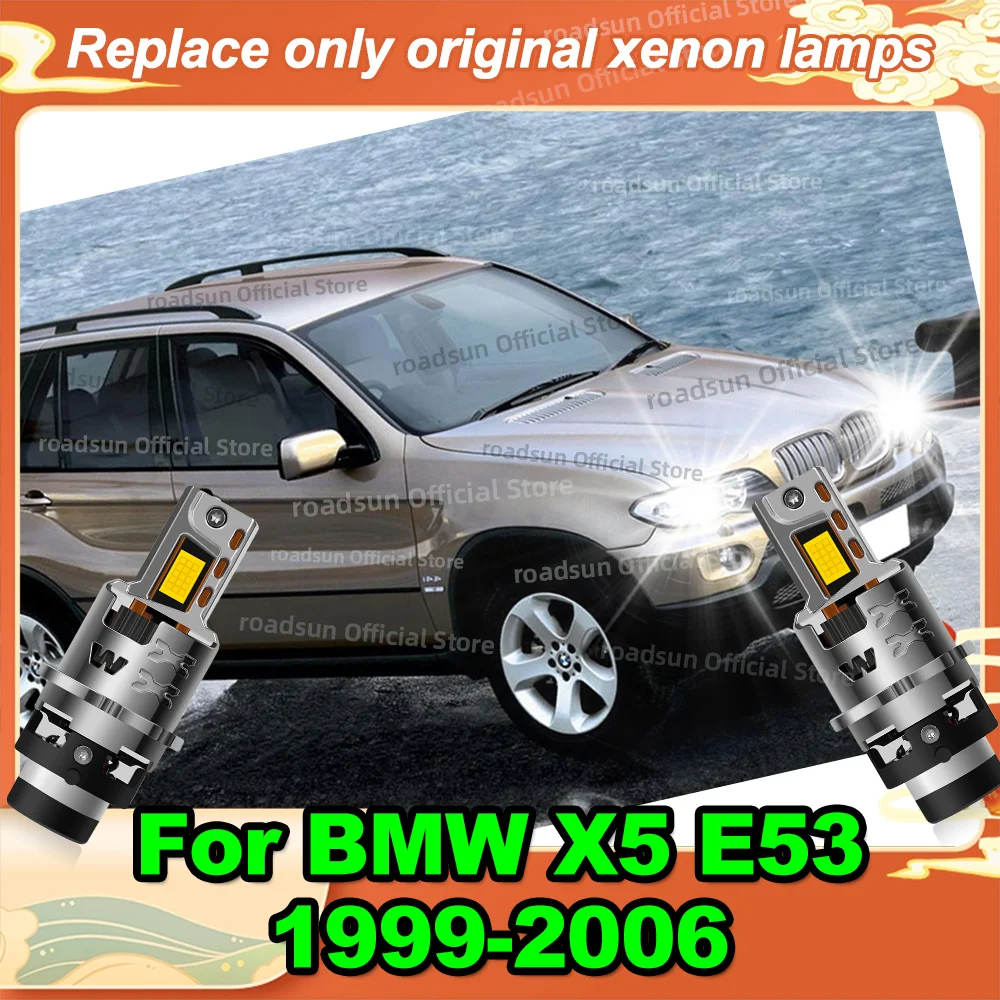 

2Pcs 50000LM LED Canbus Headlight Bulb Xenon Lamp Upgrade For BMW X5 E53 1999-2006 2000 2001 2002 2003 2004 2005