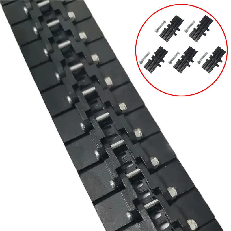 5PCS For 1/12 Scale Hydraulic Excavator/Engineering Vehicle Model Track 5CM Width Zinc Alloy Chain Plate Assembly Modified Parts
