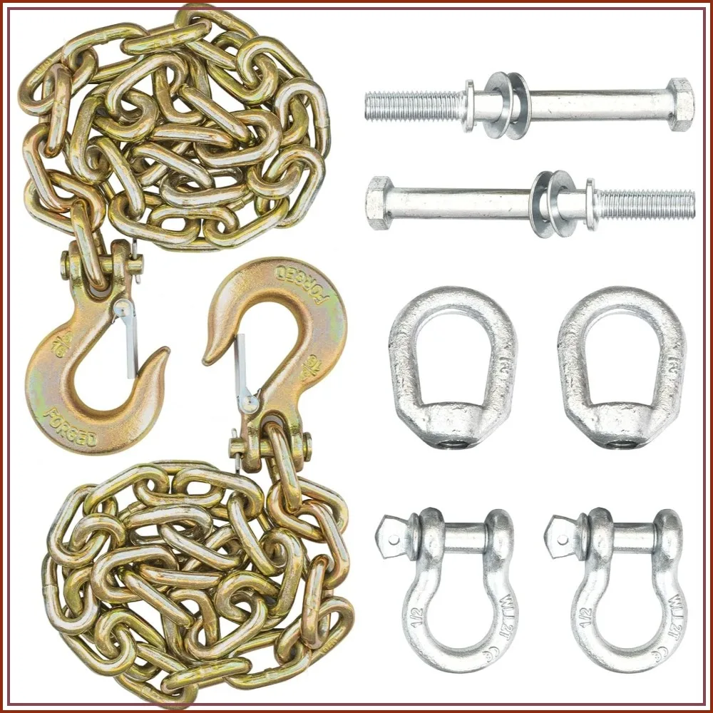 

5th Wheel Trailer Safety Towing Chain Kit Ultimate Connection Chains Fit for Universal Fifth Wheel (Rail or Gooseneck)