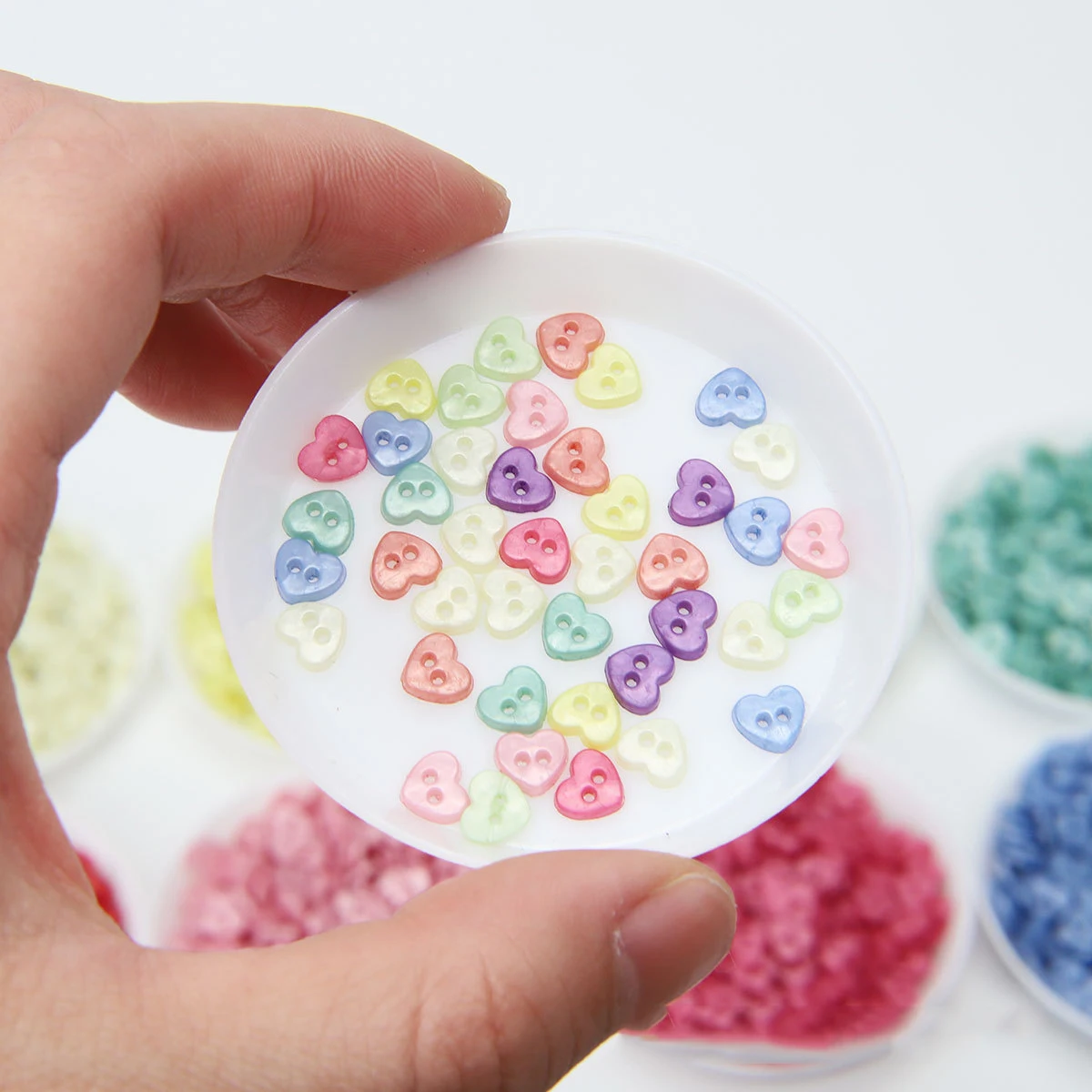 Mini Buttons 6mm Resin Sewing Button Scrapbooking DIY 2 Holes Heart Handwork Buttons Clothing Crafts Accessories Gift Card Decor