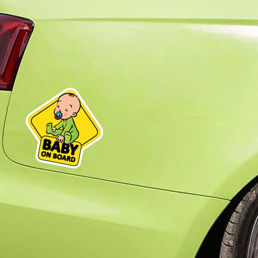 

Наклейки «Ребенок в машине», наклейки, знаки «Ребенок на борту» для автомобилей, 4X4 дюйма, водонепроницаемый блестящий светоотражающий материал