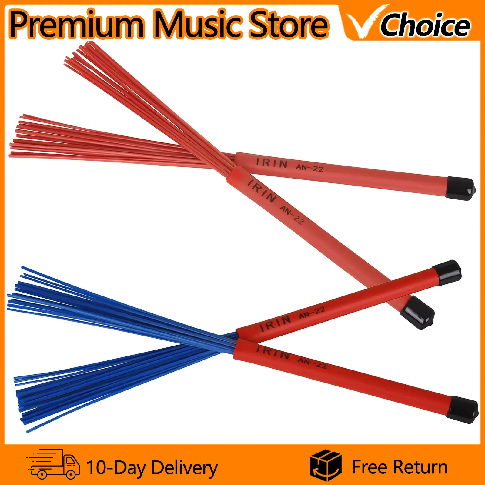 IRIN IN-22 Drum Brush Retractable Colorful Nylon Drumstick Brush Professional Percussion Instrument Drum Accessories Parts