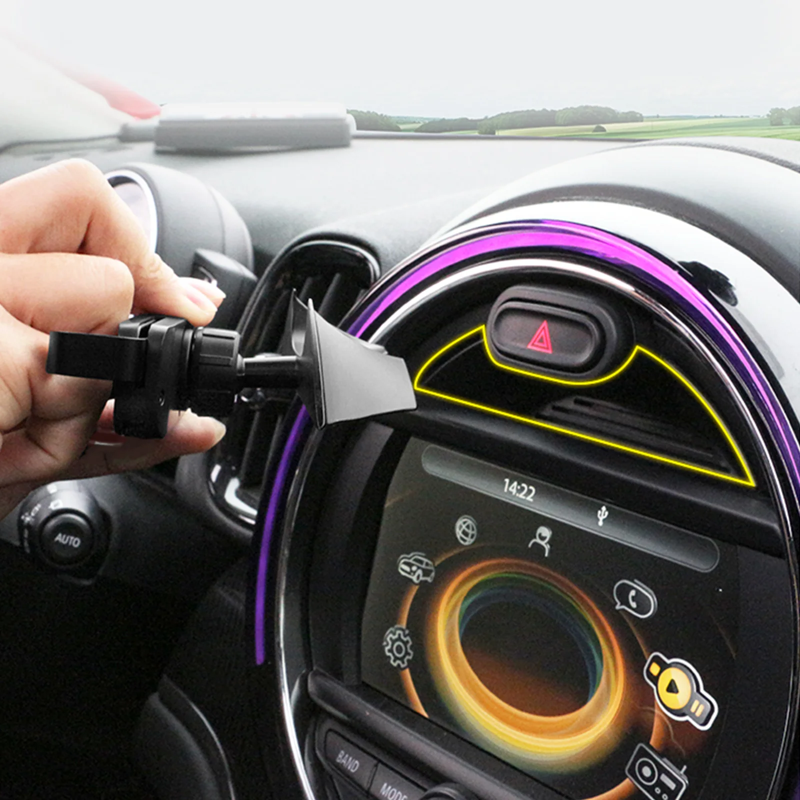 Areyourshop Für MINI Cooper F54 F55 F56 F57 F60 Auto Telefon Halter Dashboard Slot Montieren Auto Innen f56 Zubehör – Detail 5