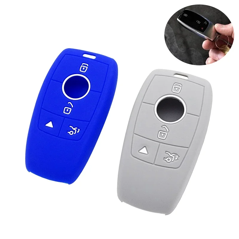

4 Button Silicon Gel Car Key Cover for Mercedes Benz E Class E200 E300 E400 Protector Shell Case Auto Key Decoration Case Parts