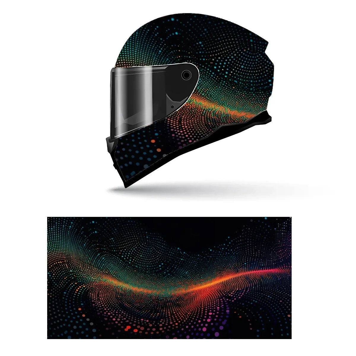 

Abstract Data Flow Full Helmet Wrap Sticker Motorcycle Helmet Racing Graphic Decal Vinyl Wrap Helmet Decor Sticker