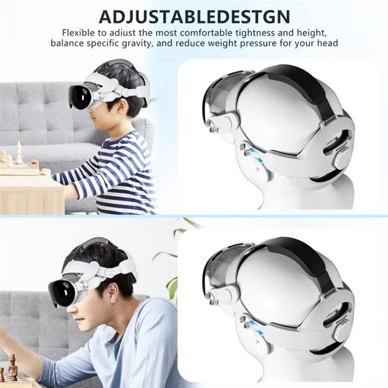 A32T-Vision Pro 헤드밴드용 편안한 조절 가능한 헤드-VR 호환 감압 헤드밴드 스트랩용
