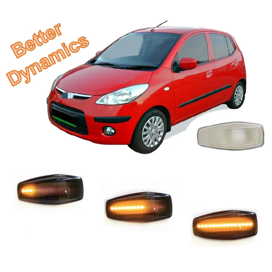 for Hyundai i10 PA 1.1 1.2 Comfort Style 2008 2009 2010 2011 2012 2013 Sequential Indicator Dynamic LED Side Marker Signal Light