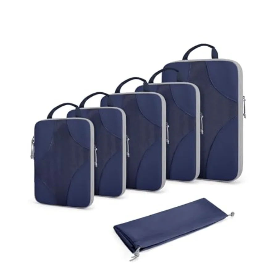 

Компрессионные упаковочные кубы для путешествий, сжимаемые органайзеры для багажа, для круизных лайнеров, легкие дорожные принадлежности, набор из 6 штук (1 л + 2 м + 1 м), 6 штук в упаковке.