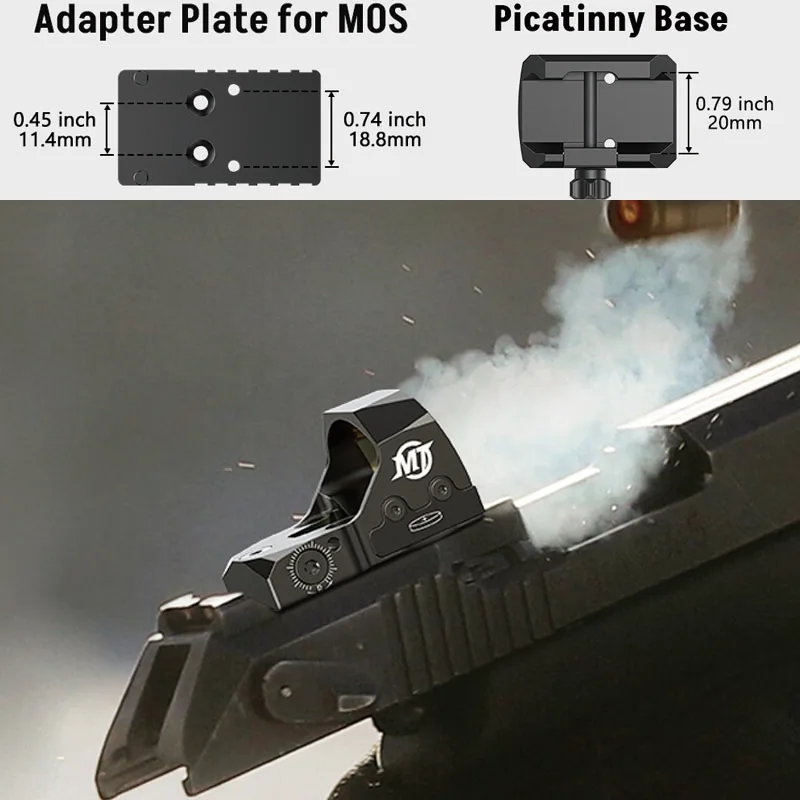 

Handgun 3 MOA Pistol Optics Sight Scope Shake Motion Awake Red Dot Sight Adapter GL MOS Picatinny Included 28mm Large Aspheric