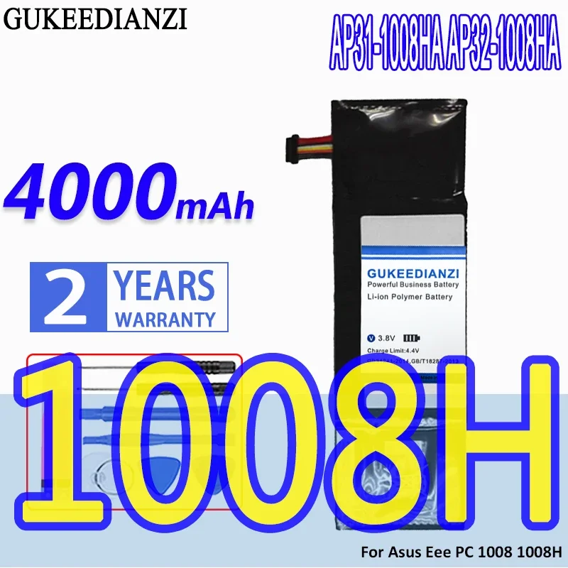 

High Capacity GUKEEDIANZI Replacement Battery AP31-1008HA AP32-1008HA 4000mAh For Asus Eee PC 1008 1008H 1008HA