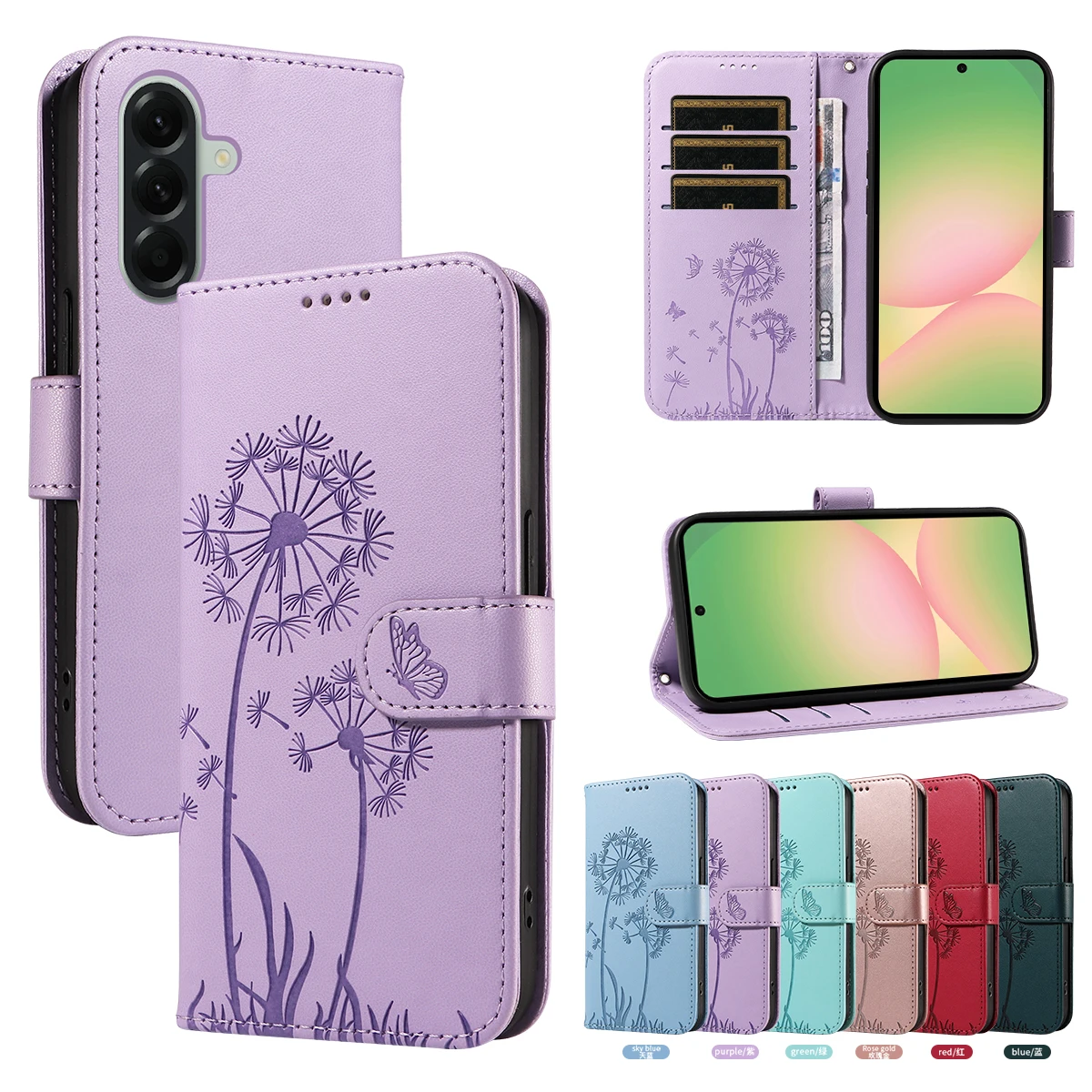 Leather Case For Samsung Galaxy A57 A37 A17 A07 A56 A36 A26 A16 A06 A55 A35 A25 A15 A05 Flip Wallet Card Stand Book Cover Fundas