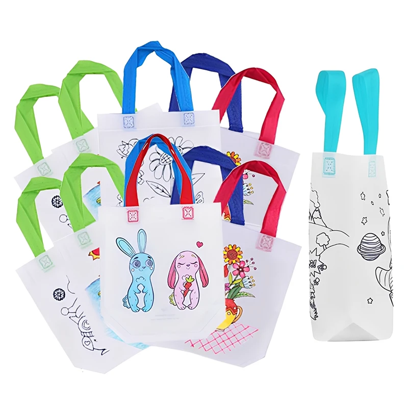 5개/세트 어린이 그림 장난감 양면 낙서 가방 부직포 유아 교육 퍼즐 그리기 장난감 TMZ