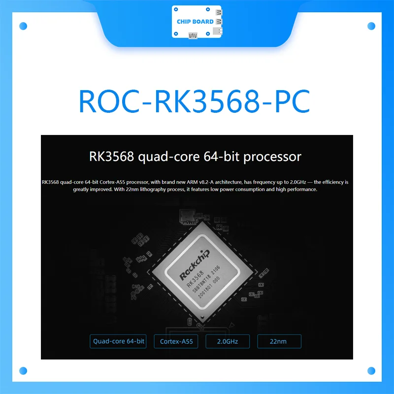 Komputer Mini 64-Bit Quad-Core ROC-RK3568-PC