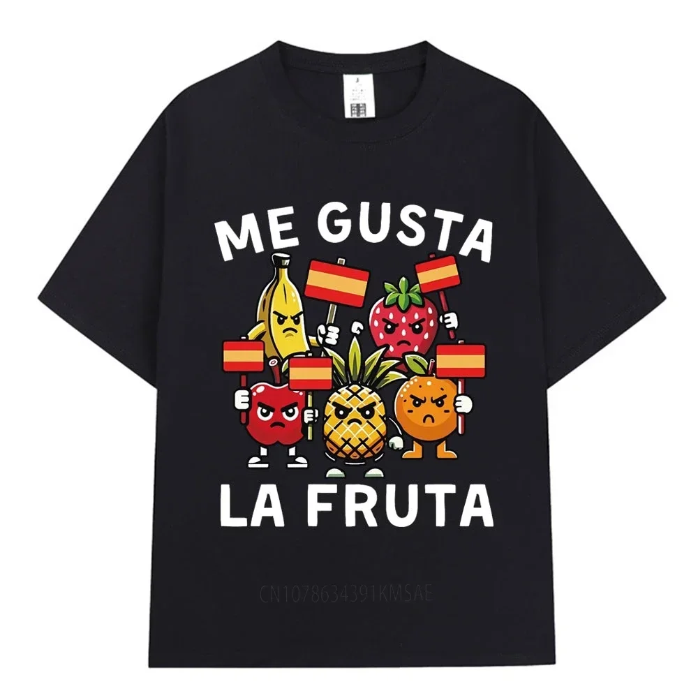 Me Gusta La Fruta T-shirt Funny I Like Fruits Spanish Meme T Shirts Men's Clothing  Cotton Casual Comfort Oversized T-shirts