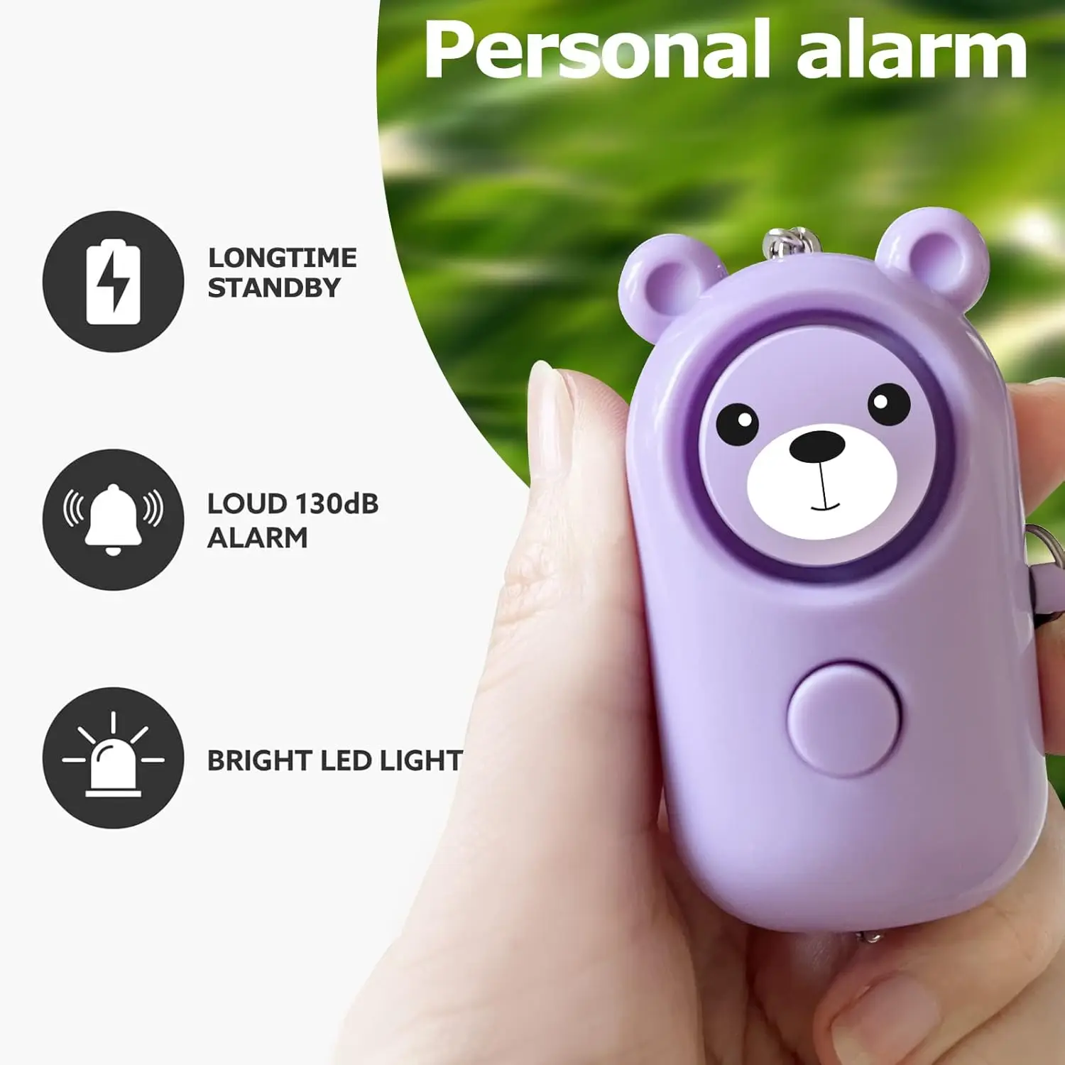 Personal Alarm Safe Sound for Women Kids Elders, 1 Pack 130dB Loud Siren Safety Self-Defense with LED Light, Security Keychain