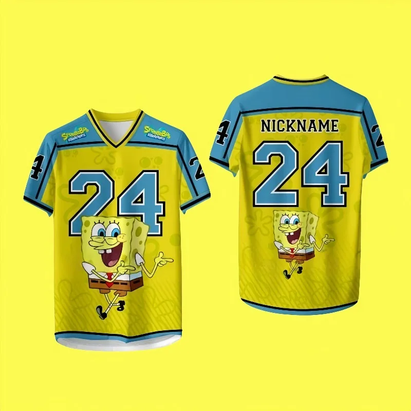 2026 SpongeBob SquarePants Family Photo Series New Adult and Child Parent Child Leisure Sports 3D Printed Short Sleeves