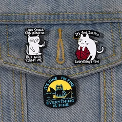 Cartoon Game Dice Cat Enamel Pins I am Small and Sensitive Lapel Pin Sweater Hat Backpack Accessories Woman Brooch Collar Badge