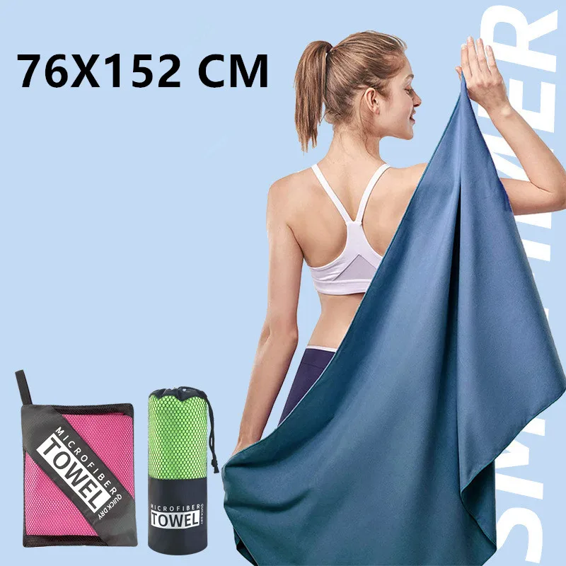 Verdickte Mikrofaser-Handtücher, schnell trocknende, saugfähige Sport- und Campinghandtücher, ultraweiche, tragbare Handtücher für Fitness, Schwimmen, Yoga und Strand – Detail 7