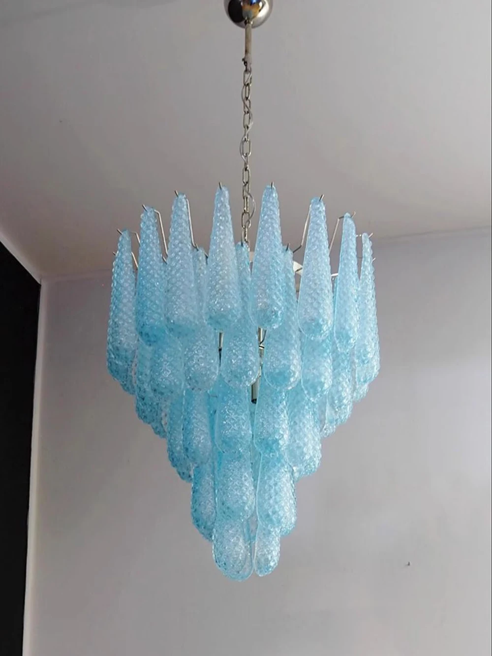 French Series E14 Led Home Deco Colorized Glass Leaf Hanging Lamps Pendant Light Suspension Luminaire Lampen For Living Room