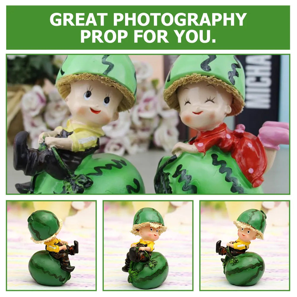 

2Pcs Cartoon Resin Craft Ornament Stylish Living Room Bedroom Car Decoration Smooth Surface Easy Clean Long Term Use