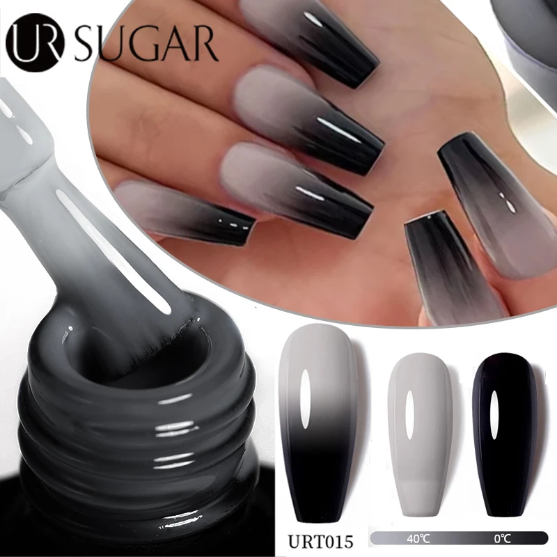 UR SUGAR-esmalte de uñas de Gel térmico, 3 capas de Gel que cambia de Color con la temperatura, Gel UV semipermanente para decoración de uñas, color gris invernal