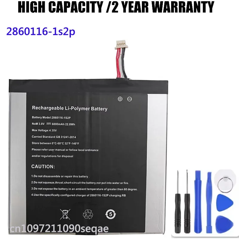 Battery for ZTE Blade X10 T1002 2860116-1s2p Tablet Bateria Batteries