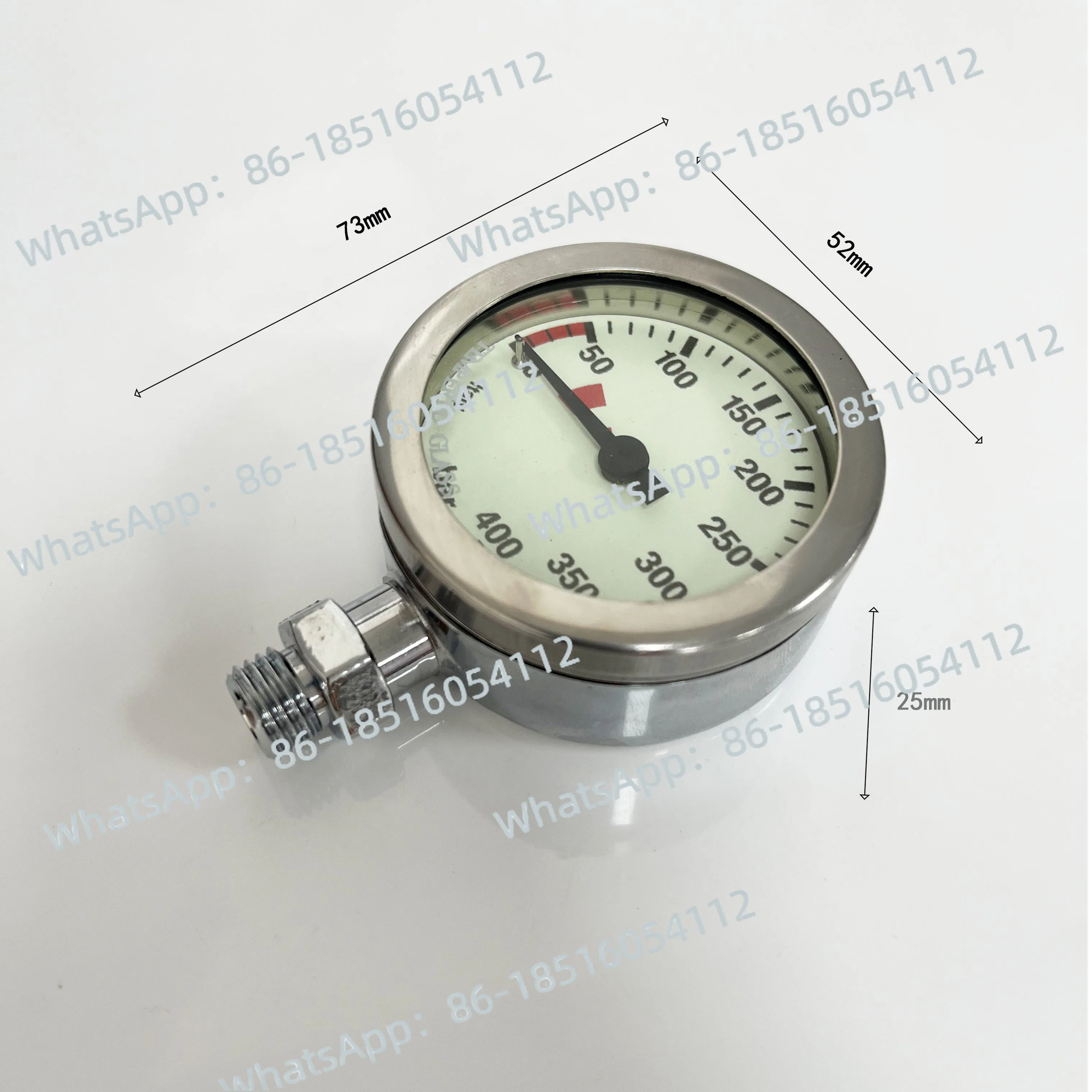 

Italian 52mm tempered glass diving pressure gauge SPG hippo diving