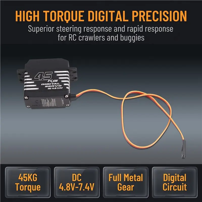High Torque Digital Servo Mini Micro Motor Metal Gear For Arduino 45Kg For RC For Car Boat