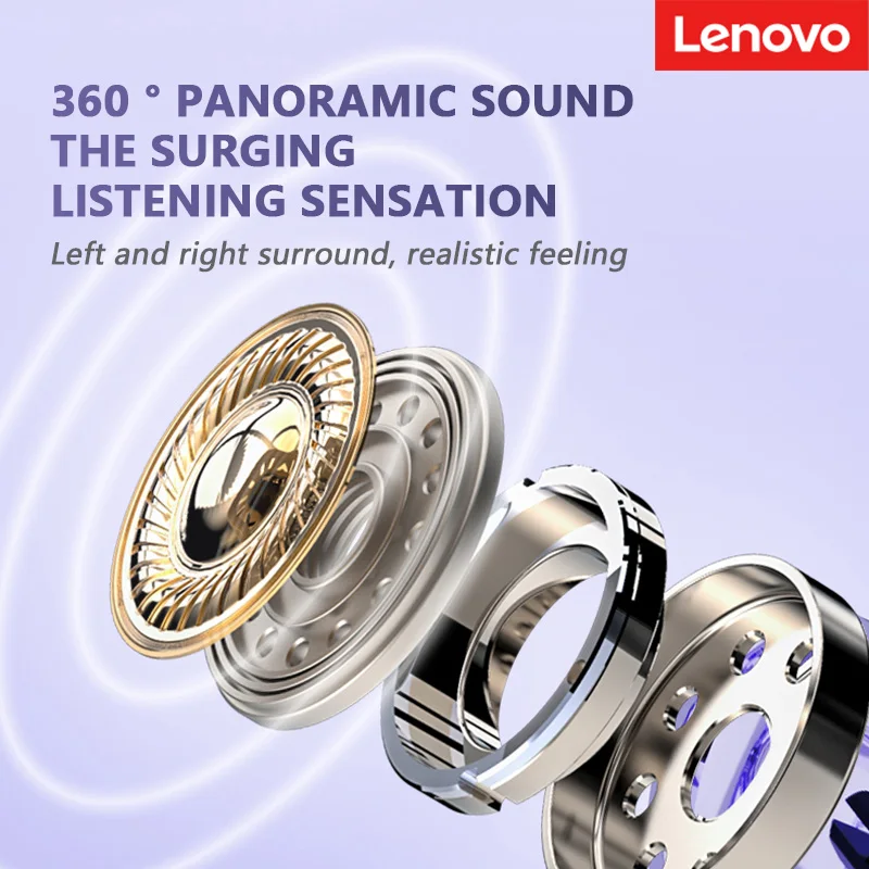 Lenovo TA410 Wireless Bluetooth 5.4 Earphones TWS Panoramic Sound Effects Ultra Long Battry Life Headphones Comfortable To Wear