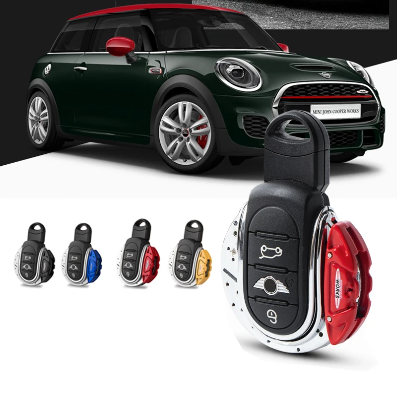 Metal GP JCW Brake Disk Shape Key Fob Case Shell Cover for MINI Cooper 3rd Gen F55 F56 F57 F54, Gen2 F60 Countryman Smart Key