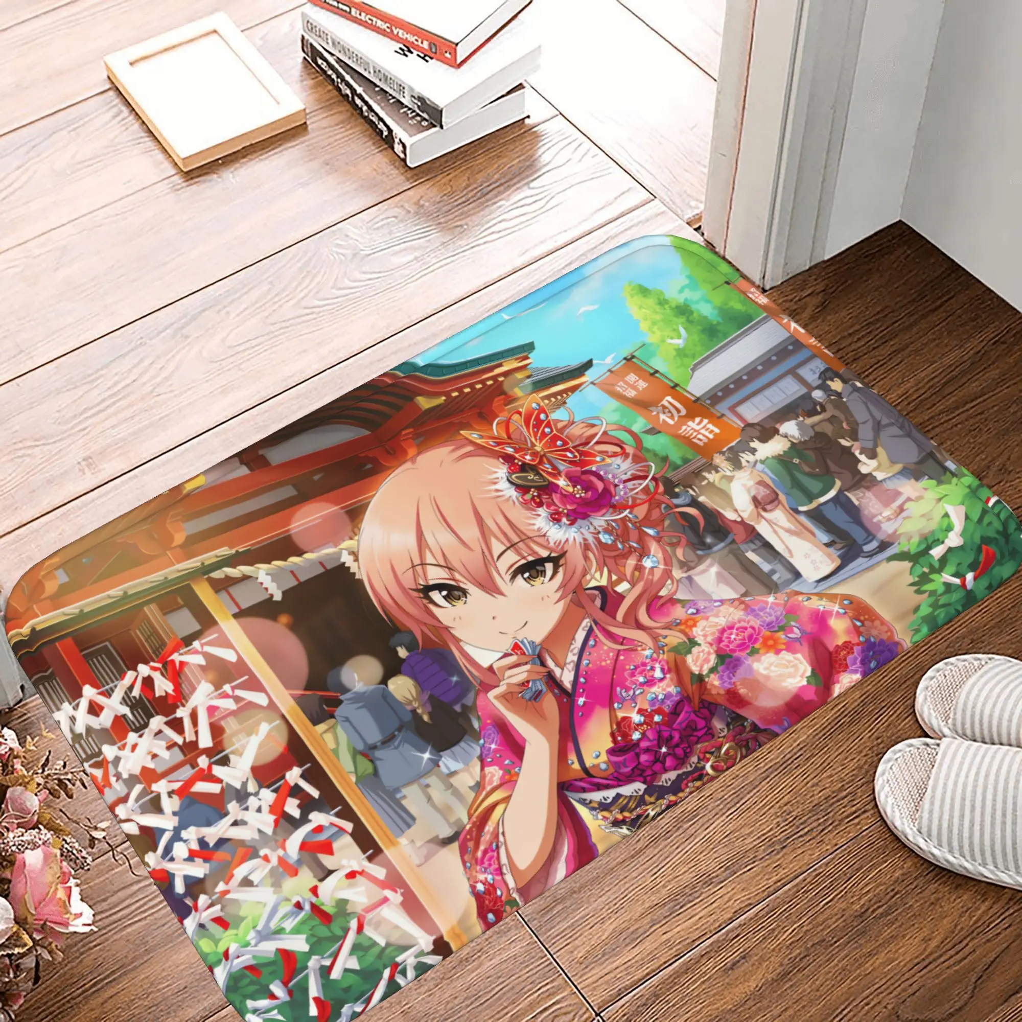 

Ультрамягкий ковер для домашнего декора с дизайном Idolm@Ster, подходит для машинной стирки, из фланелевого материала.