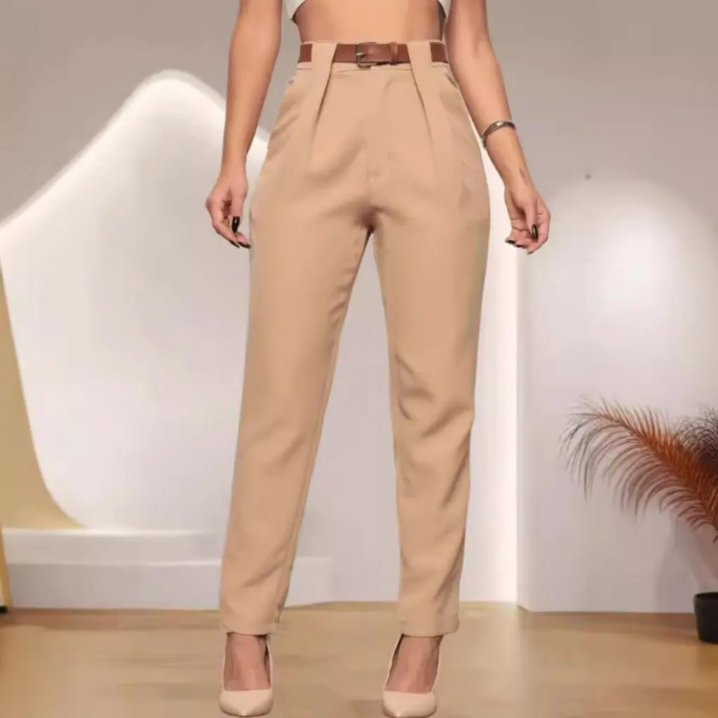 ربيع الخريف المرأة عارضة السراويل TUME النمط الأوروبي الأمريكي بلون الساق السراويل مع جيوب للسيدات