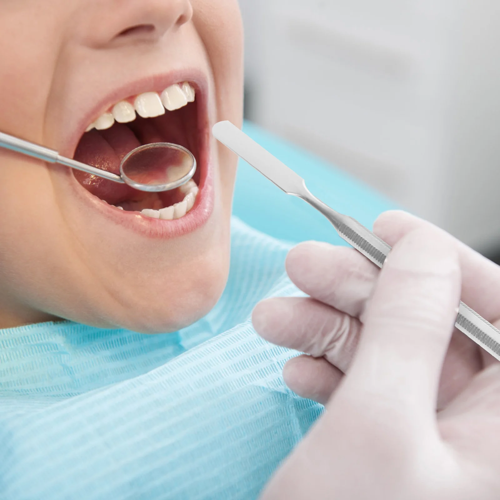 2 قطعة ملعقة خلط الأسنان من الفولاذ المقاوم للصدأ أداة خلط الجص المتينة للاستخدام المهني #4