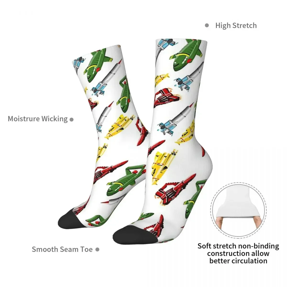 Thunderbirds Pattern Socks Harajuku High Quality Stockings All Season Long Socks Accessories for Unisex Birthday Present