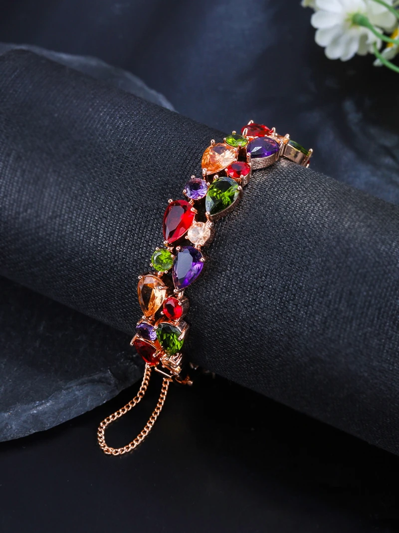 WEIMANJINGDIAN Brand High Quality Multicolour Cubic Zirconia Mona Lisa Tennis Bracelets for Women Mother Christmas Gifts