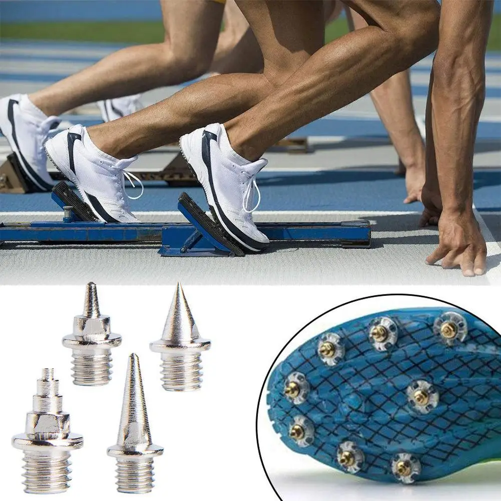 32Pcs Steel Shoe Spikes Replacement Pyramid Track and Field Spikes for Sports Shoes Running Track Shoes Silver