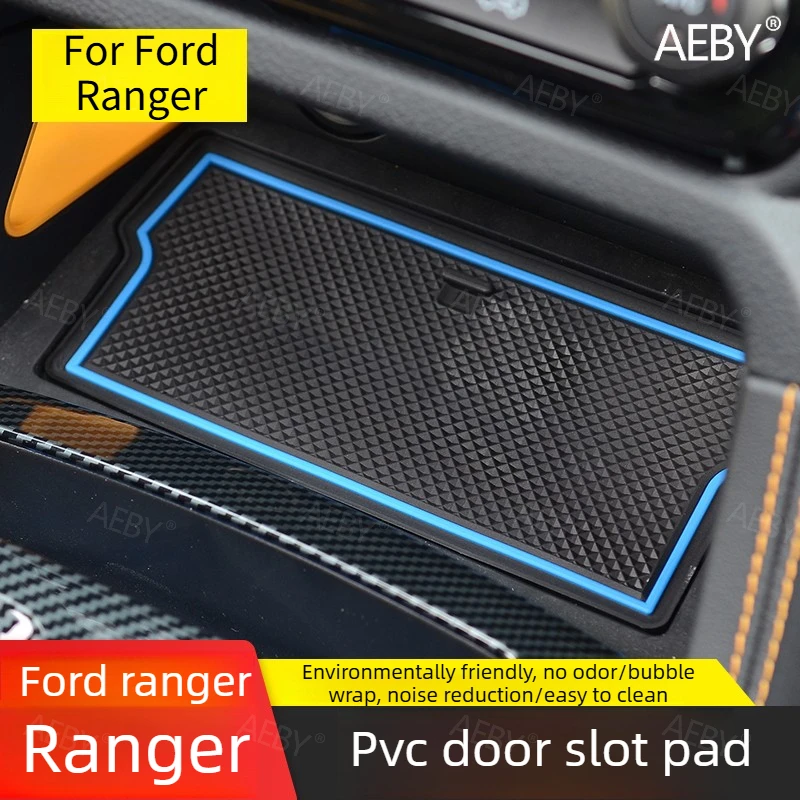

For Ford Ranger 2022-2026 Anti-slip mat cup holder door pocket lining,door slot pad storage box,Anti-slip,dust-proof,interior