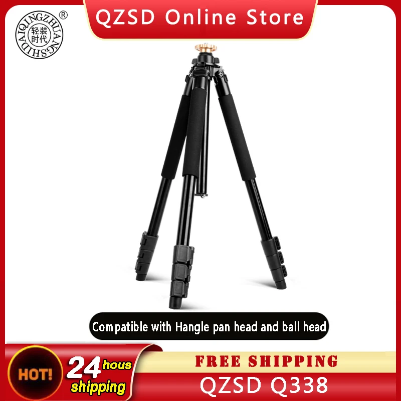 

QZSD Q338 Professional 189cm 74.4 inch TRIPOD FOR All Cameras&Camera Tripod Stand & Handle Pan Head and Ball Head Tripod