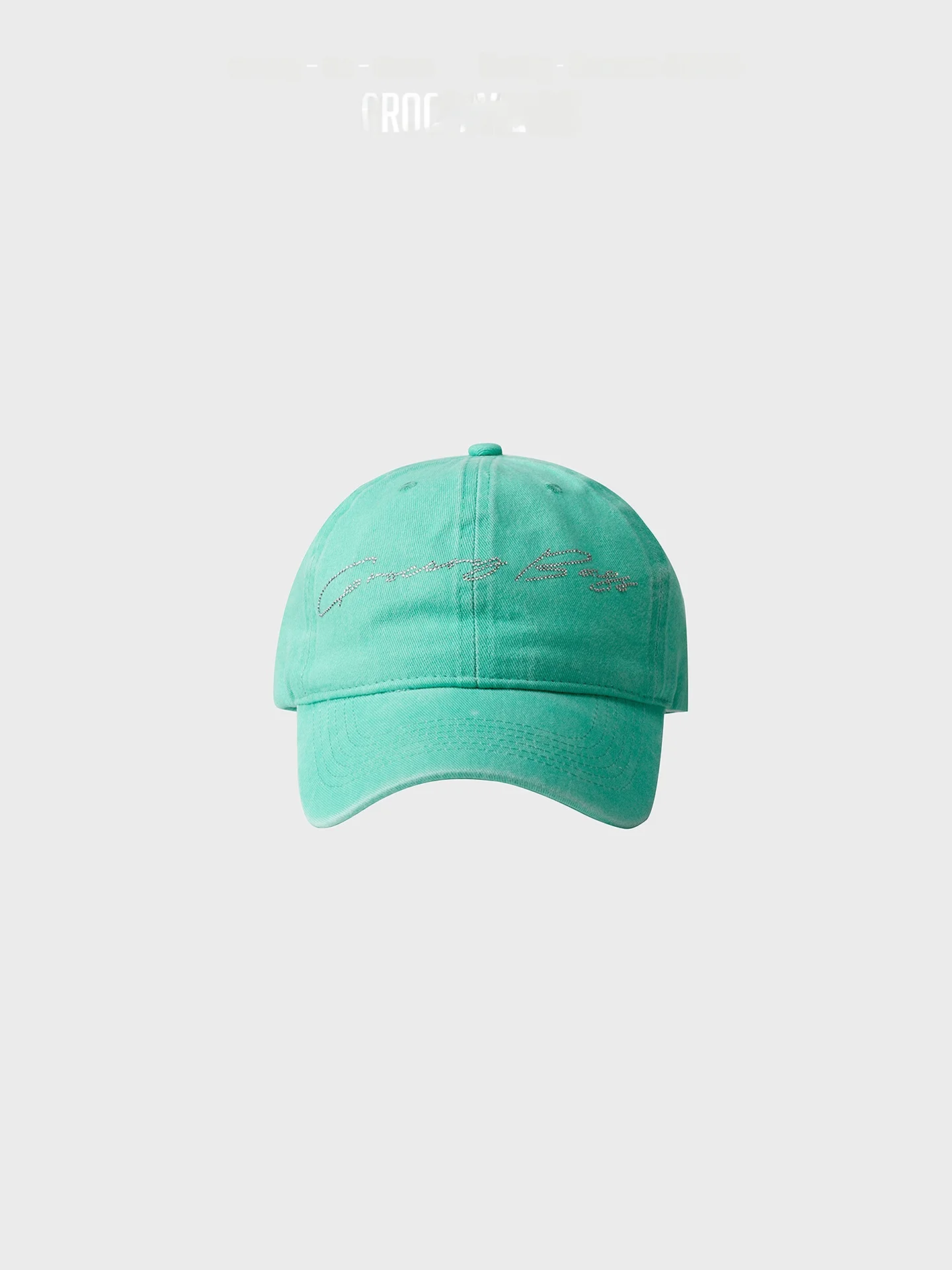 cerybags-original-rhinestone-baseball-cap-women's-vintage-style-soft-top-face-slimming-washed-duckbill-cap-adjustable-cotton