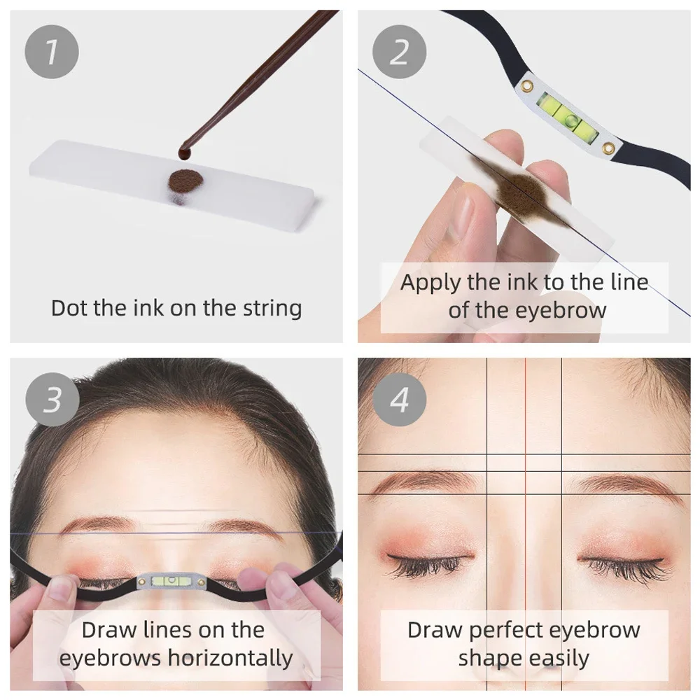 Eyebrow Ruler Metal Positioning Semi-Permannet Line Ruler Horizontal Microblading Mapping Level Eye Brow Rule Tattoo Supplies