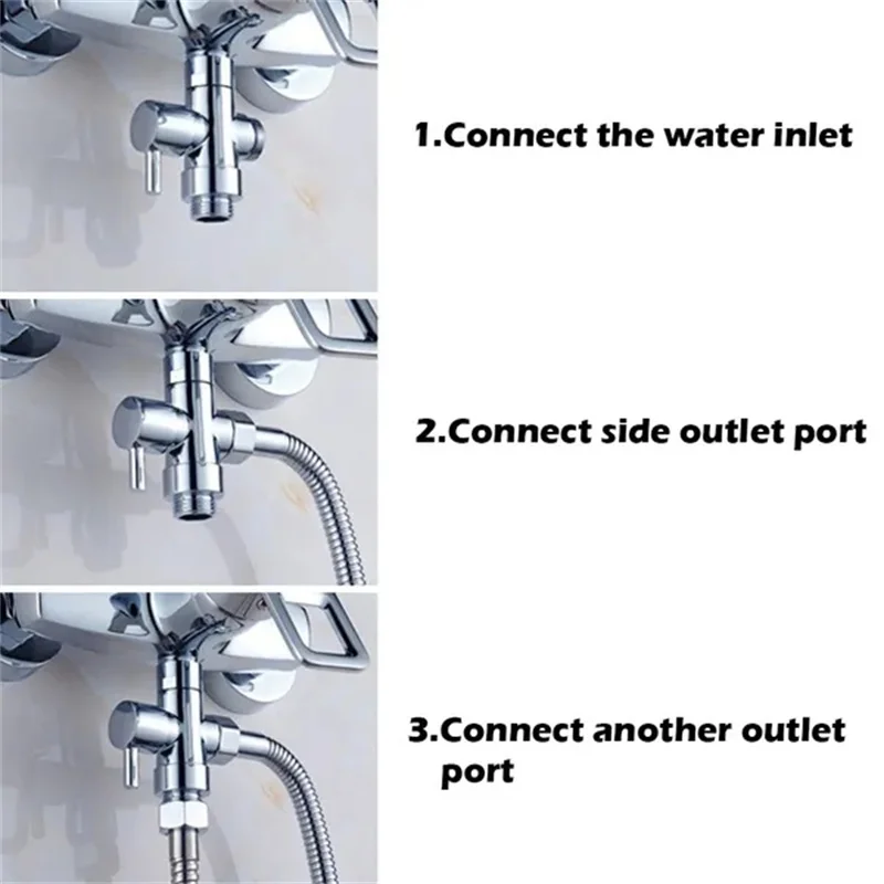 1 Pcs Shower Diverter Valve Bathroom Faucet Switch Valve Shower Tap Connector Splitter Water Diverter Valve Bathroom Accessorie