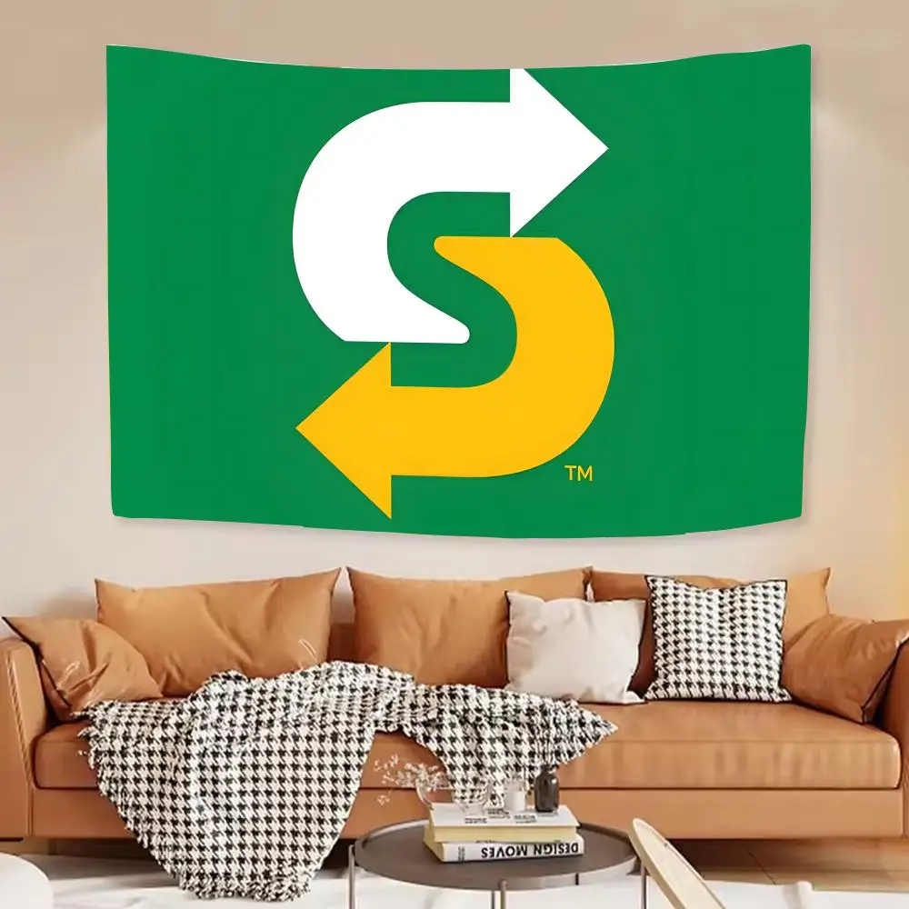 Cool S-subways Tapestry House Bedroom Living Bar Garden Microfiber Decoration Background